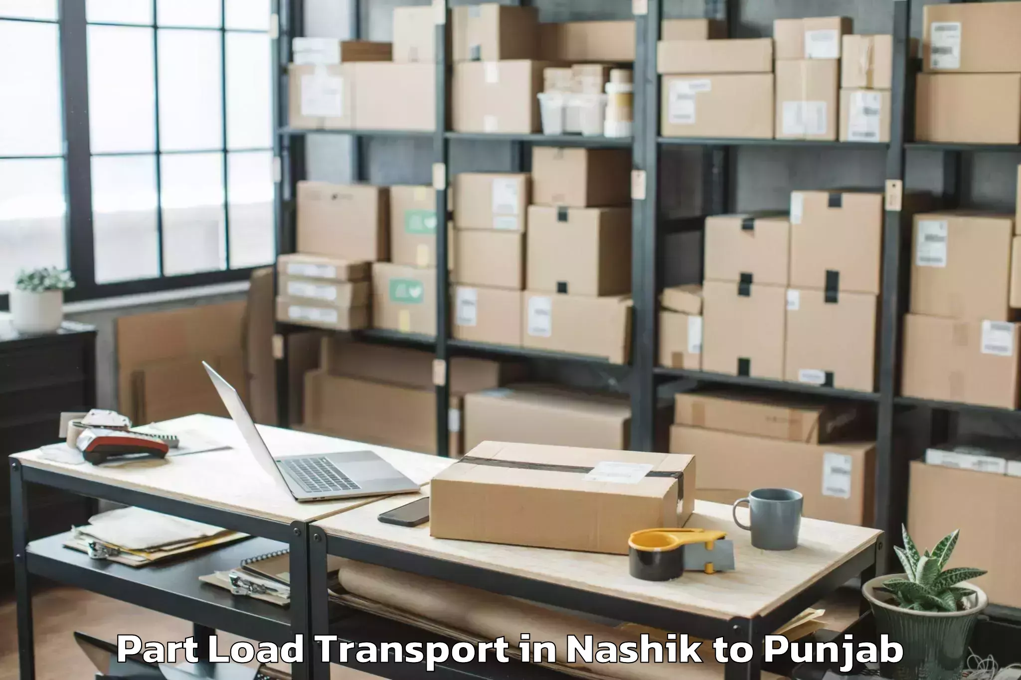 Book Nashik to Mukerian Part Load Transport Online